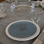 lot 4 assiettes grès, marielle