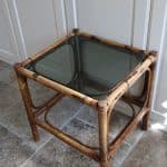 table bambou vintage, verre fumé aglaé n01-6