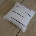 coussin coton upcyclé crème, saudade