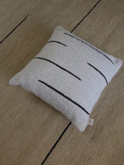 coussin coton upcyclé crème, saudade
