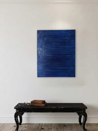 tableau contemporain bleu "deep sea diving", ronan martin (2022)