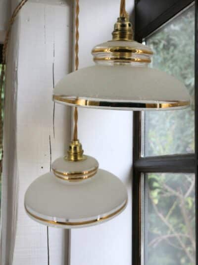 suspension vintage verre sablé, ella n°01