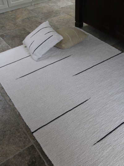 tapis coton upcyclé crème, saudade