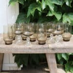 lot 9 verres fumés à eau, vincent