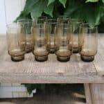 lot 9 verres fumés à eau, vincent