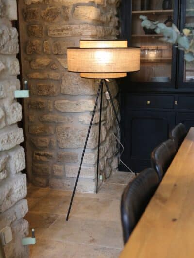 lampadaire tripode jute, léo