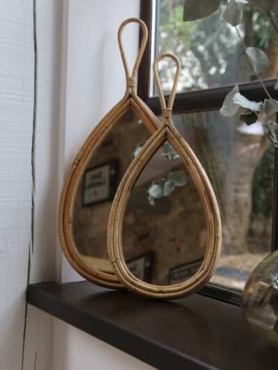 miroir rotin vintage, marty