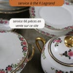 service à thé café en porcelaine de limoges f.legrand