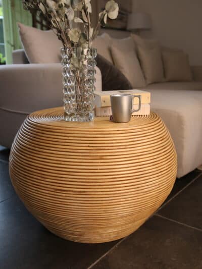 table rotin vintage, aglaé n°02