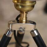 projecteur lampadaire vintage rénové – phare ancien "besnard paris" sur trépied n°02
