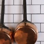 lot de 5 anciennes casseroles en cuivre