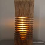 lampe bois de chêne sculptée, dezen