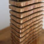 lampe bois de chêne sculptée, dezen