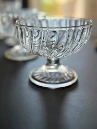 8 coupes à dessert en verre, valentine