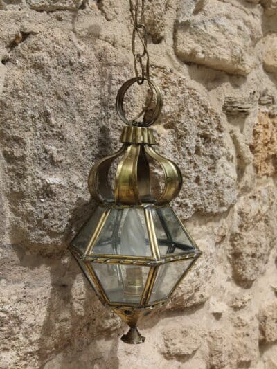lanterne ancienne laiton et verre, esther n°02