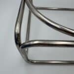 lampe globe opaline chrome, lucie n°09
