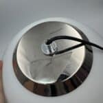 lampe globe opaline chrome, lucie n°09