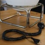 lampe globe opaline chrome, lucie n°09