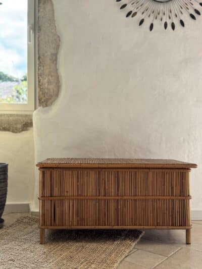 coffre rotin vintage, claude n°01