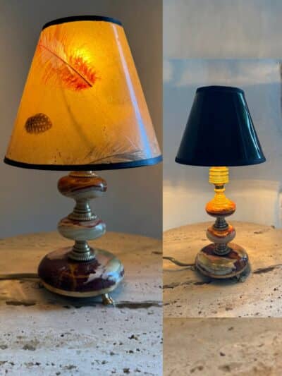 lampe pierre onyx ancienne, léonie n°01