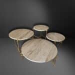 ensemble tables travertin, angelo n°01