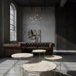 ensemble tables travertin, angelo n°01
