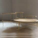 ensemble tables travertin, angelo n°01