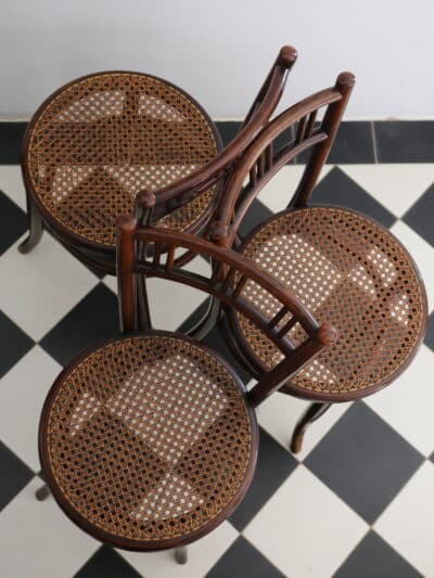3 chaises bistrot bois fischel, fin xixe deb xxe siècle