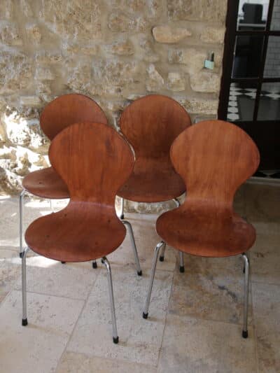 ensemble 4 chaises scandinaves vintage, astride