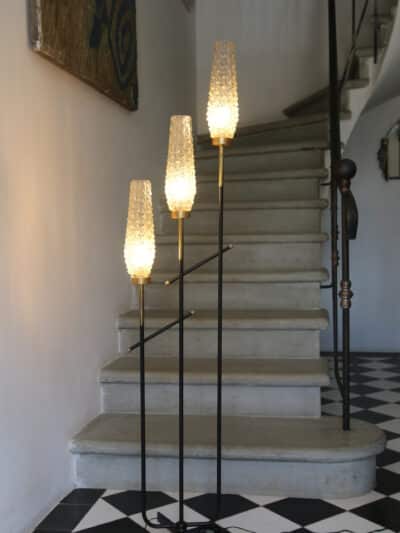 lampadaire vintage 3 feux , style arlus, esprit art déco