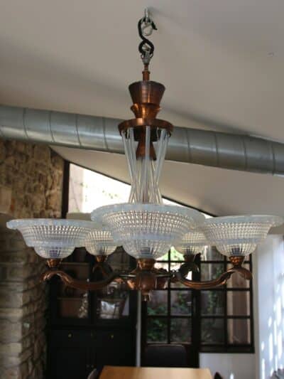 lustre art déco "cascades d'opales", ezan & petitot