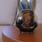 vase ou vide poche grès émaillé flammé, roger guérin, déb.xxème
