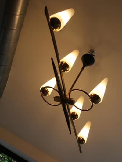 léon, le lustre 6 feux mid century